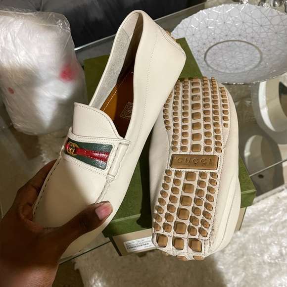 White Gucci loafers main image 5